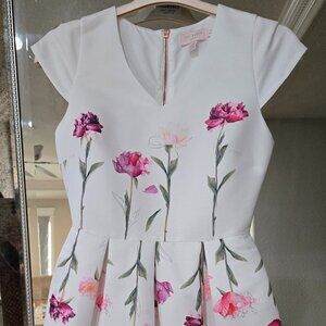 Ted baker size 1 flower print dress excellent condition